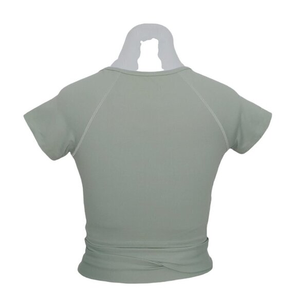 NWT MANGO Sage green virgil yoga active crop top - Picture 4 of 11